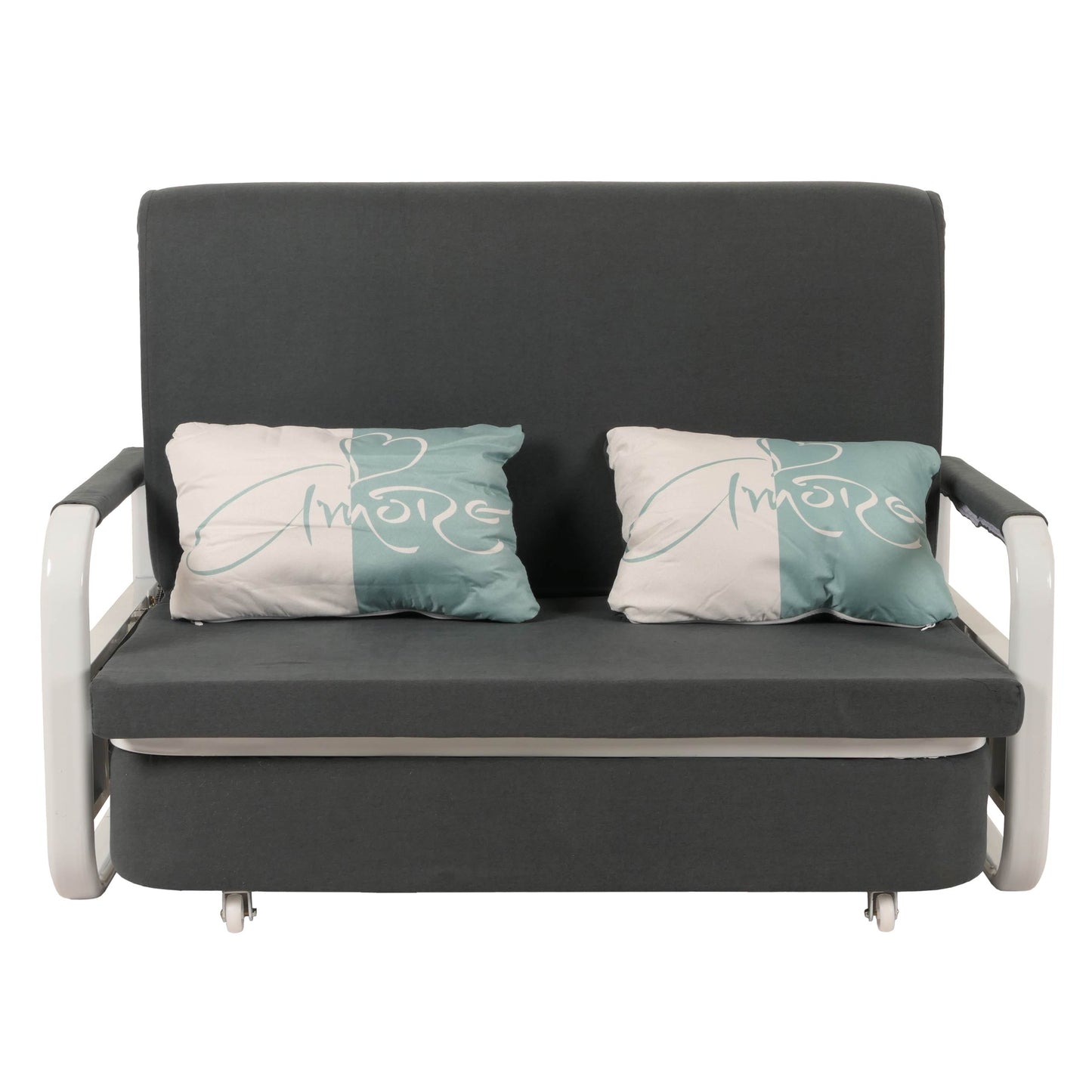 Cosmo Casa - Slaapbank - Slaapfunctie - Bedstee Ligvlak - 130x185cm - Stoftextiel - Donkergrijs