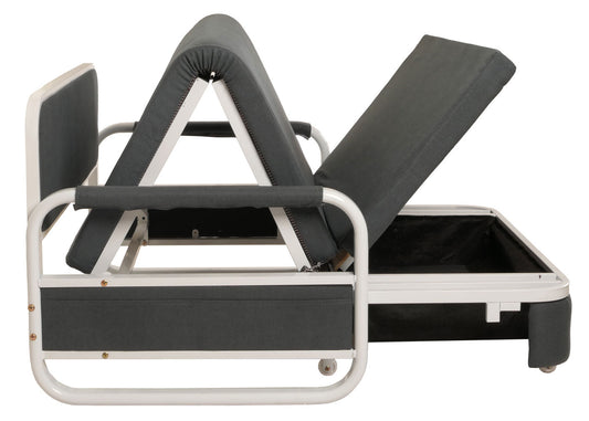 Cosmo Casa - Slaapbank - Slaapfunctie - Bedstee Ligvlak - 130x185cm - Stoftextiel - Donkergrijs