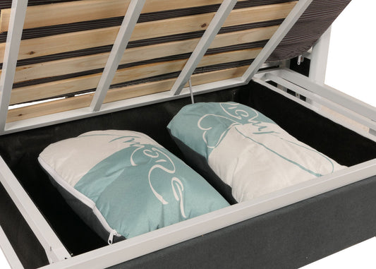 Cosmo Casa - Slaapbank - Slaapfunctie - Bedstee Ligvlak - 130x185cm - Stoftextiel - Donkergrijs