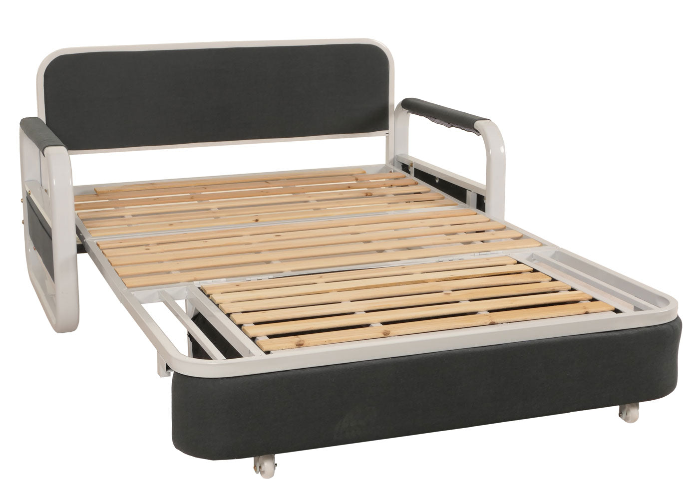 Cosmo Casa - Slaapbank - Slaapfunctie - Bedstee Ligvlak - 130x185cm - Stoftextiel - Donkergrijs