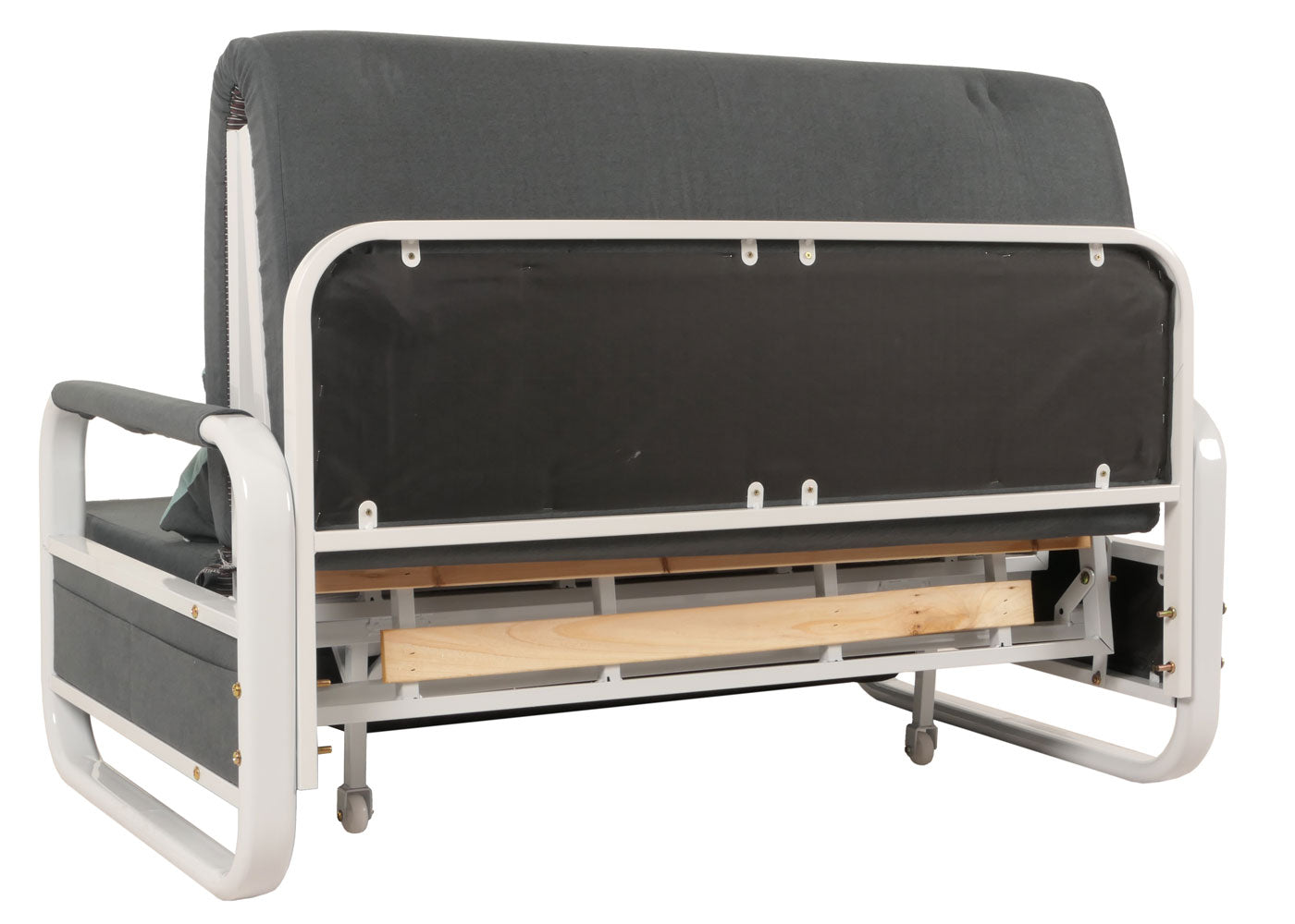 Cosmo Casa - Slaapbank - Slaapfunctie - Bedstee Ligvlak - 130x185cm - Stoftextiel - Donkergrijs