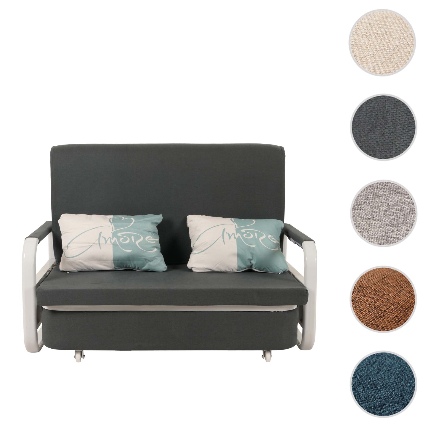 Cosmo Casa - Slaapbank - Slaapfunctie - Bedstee Ligvlak - 130x185cm - Stoftextiel - Donkergrijs