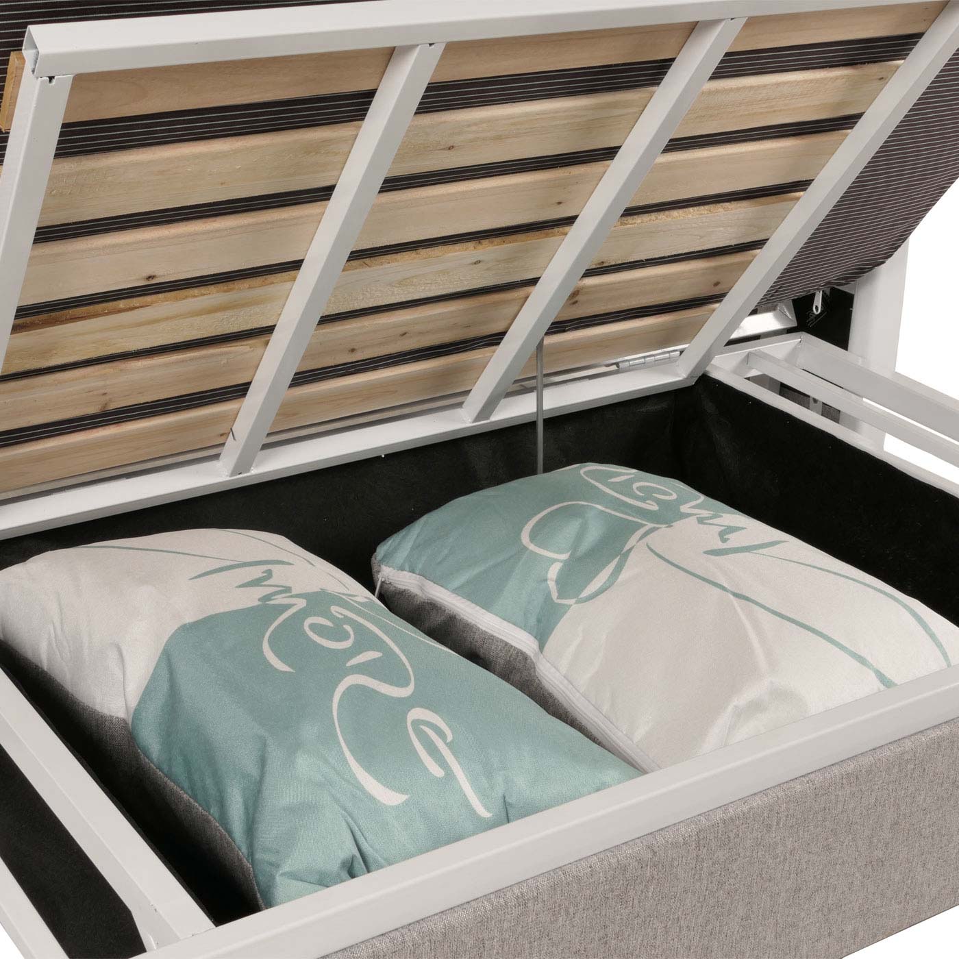 Cosmo Casa - Slaapbank - Slaapfunctie - Bedstee Ligvlak - 130x185cm - Stoftextiel - Lichtgrijs