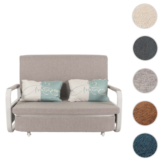 Cosmo Casa - Slaapbank - Slaapfunctie - Bedstee Ligvlak - 130x185cm - Stoftextiel - Lichtgrijs