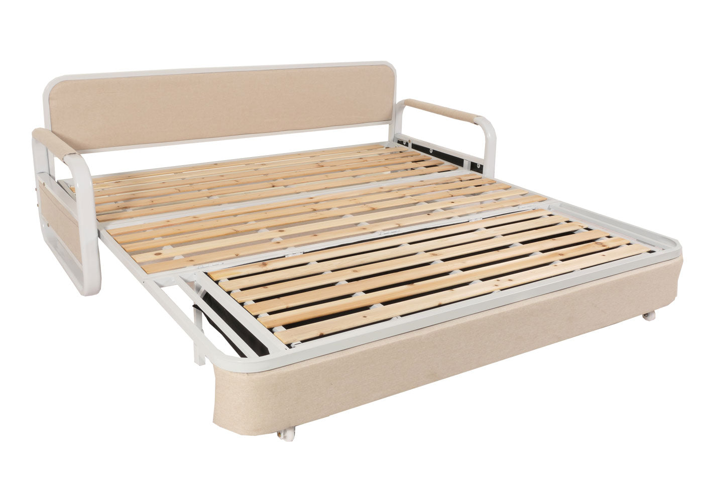 Cosmo Casa - Slaapbank - Slaapfunctie met Bedbox - Textiel - Beige