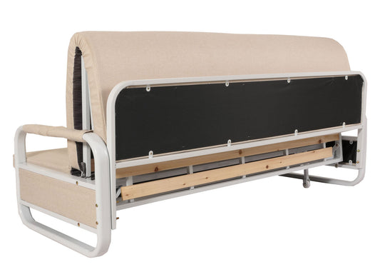 Cosmo Casa - Slaapbank - Slaapfunctie met Bedbox - Textiel - Beige
