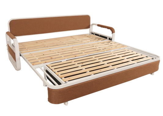 Cosmo Casa - Slaapbank - Slaapfunctie met Bedbox - Textiel - Bruin