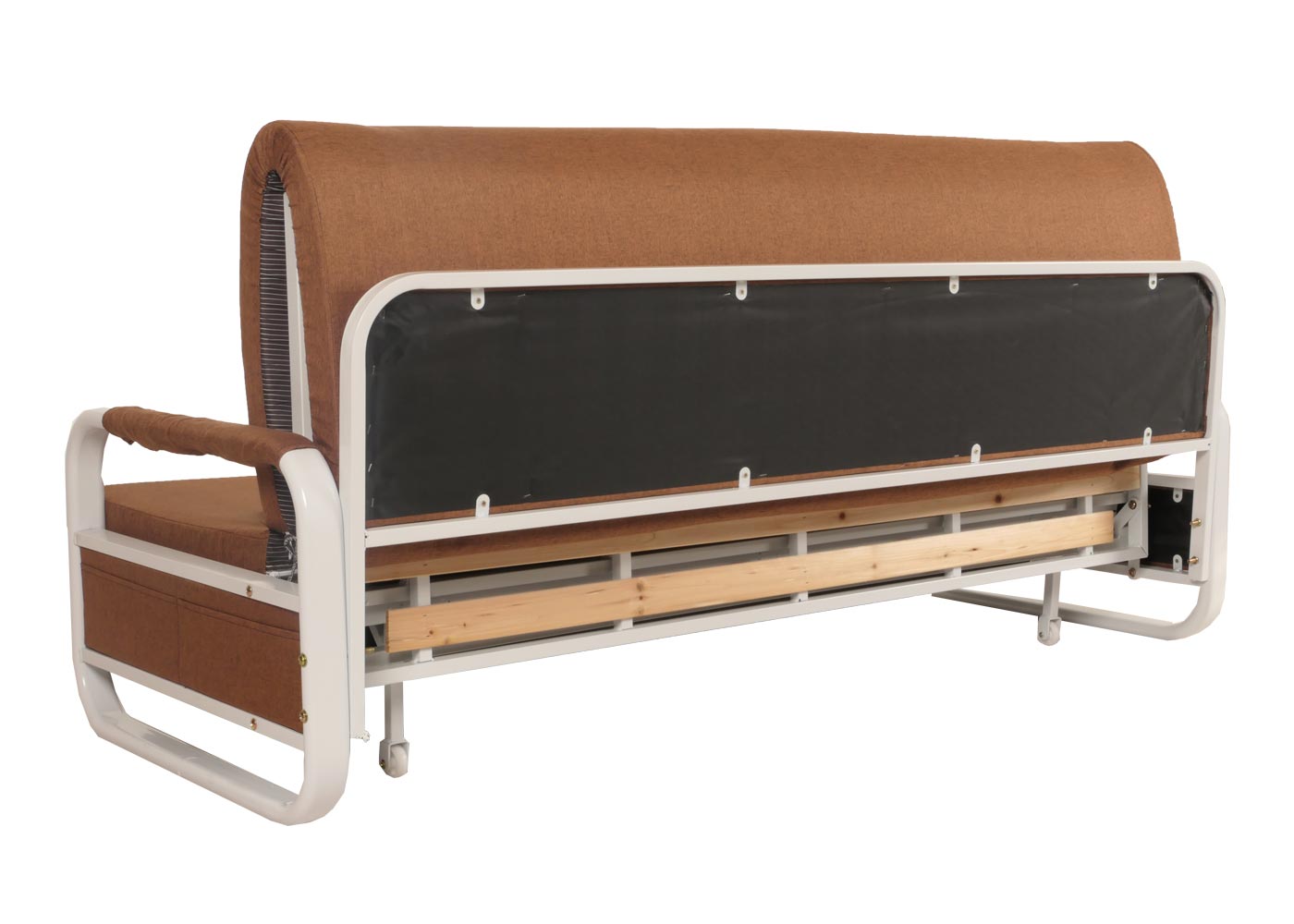 Cosmo Casa - Slaapbank - Slaapfunctie met Bedbox - Textiel - Bruin