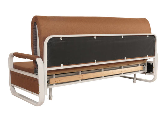 Cosmo Casa - Slaapbank - Slaapfunctie met Bedbox - Textiel - Bruin