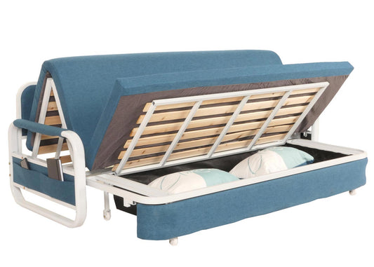 Cosmo Casa - Slaapbank - Slaapfunctie - Textiel - Donkerblauw