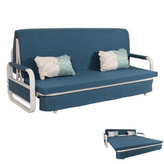 Cosmo Casa - Slaapbank - Slaapfunctie - Textiel - Donkerblauw