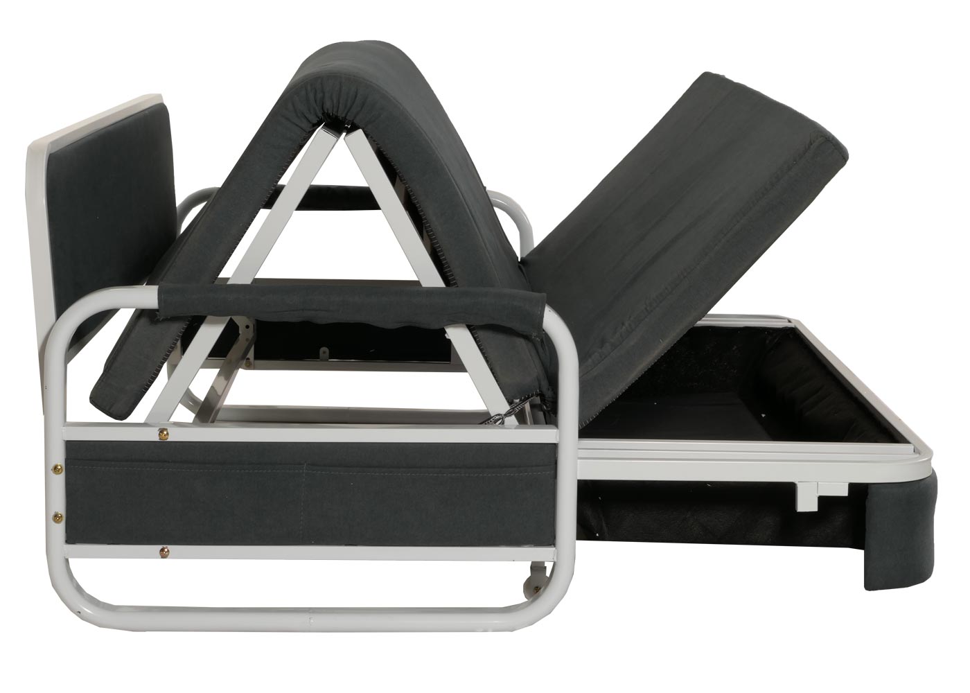 Cosmo Casa - Slaapbank - Slaapfunctie met Bedbox - Textiel - Donkergrijs