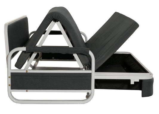 Cosmo Casa - Slaapbank - Slaapfunctie met Bedbox - Textiel - Donkergrijs