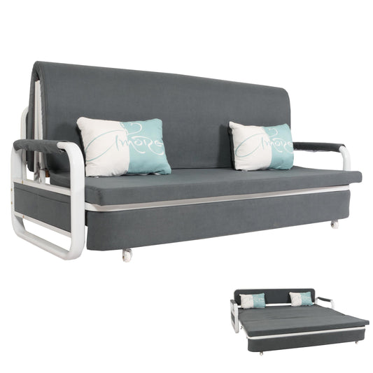 Cosmo Casa - Slaapbank - Slaapfunctie met Bedbox - Textiel - Donkergrijs