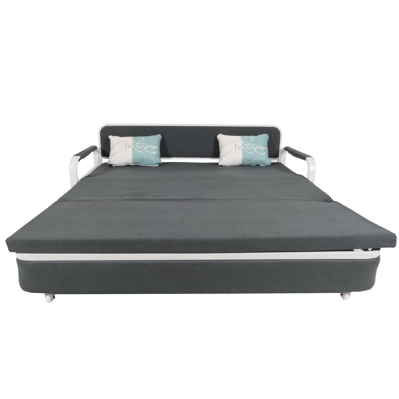 Cosmo Casa - Slaapbank - Slaapfunctie met Bedbox - Textiel - Donkergrijs