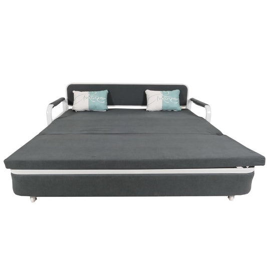 Cosmo Casa - Slaapbank - Slaapfunctie met Bedbox - Textiel - Donkergrijs