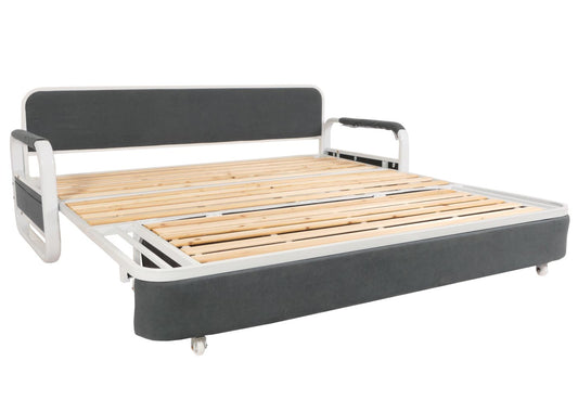 Cosmo Casa - Slaapbank - Slaapfunctie met Bedbox - Textiel - Donkergrijs