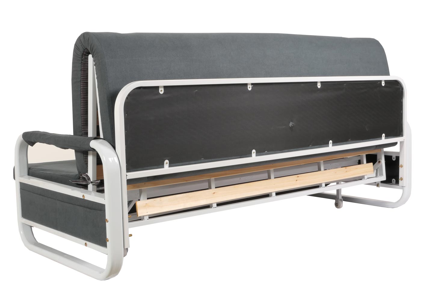 Cosmo Casa - Slaapbank - Slaapfunctie met Bedbox - Textiel - Donkergrijs