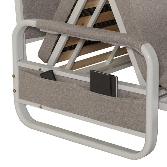 Cosmo Casa - Slaapbank - Slaapfunctie met Bedbox - Textiel - Lichtgrijs