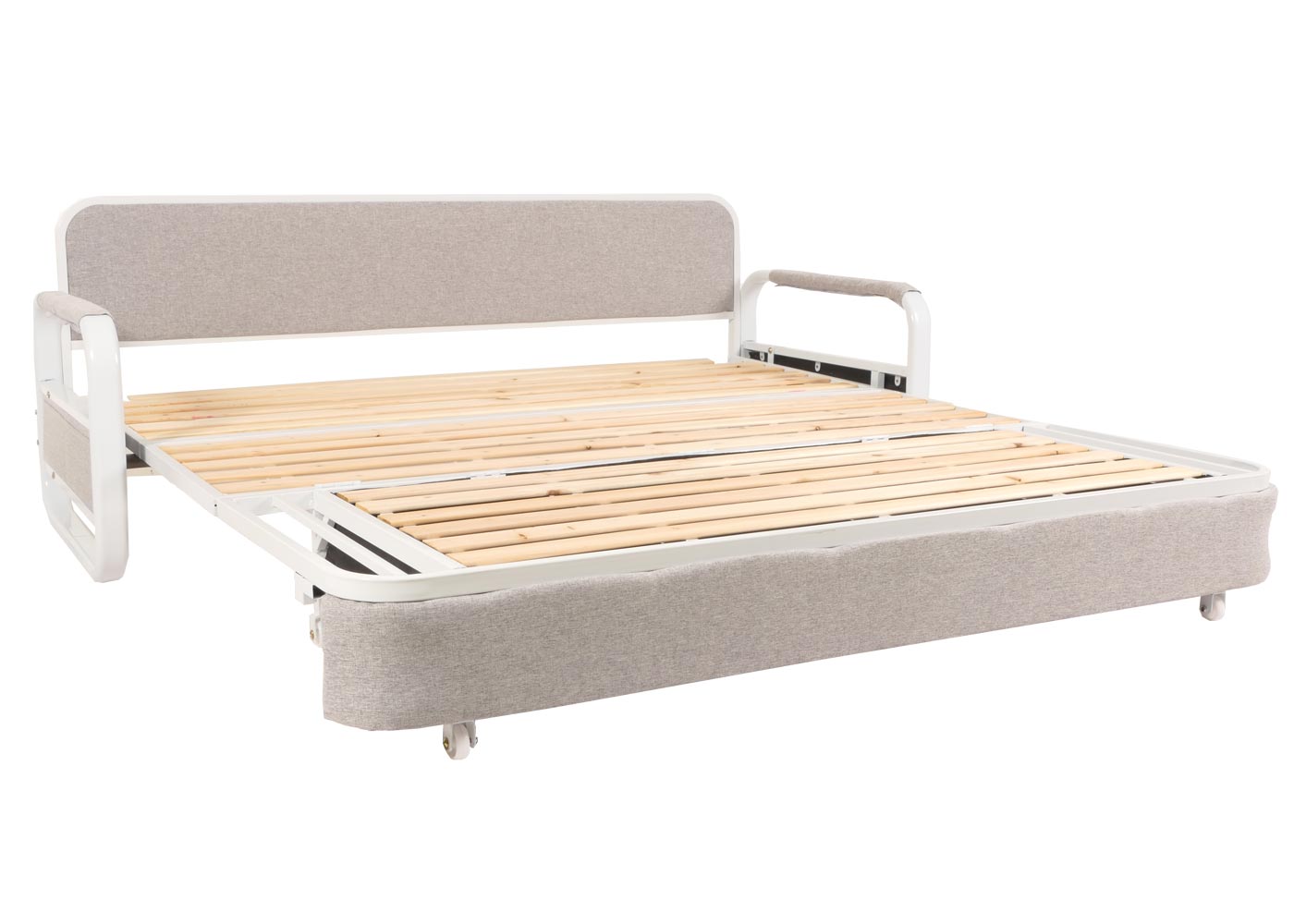 Cosmo Casa - Slaapbank - Slaapfunctie met Bedbox - Textiel - Lichtgrijs