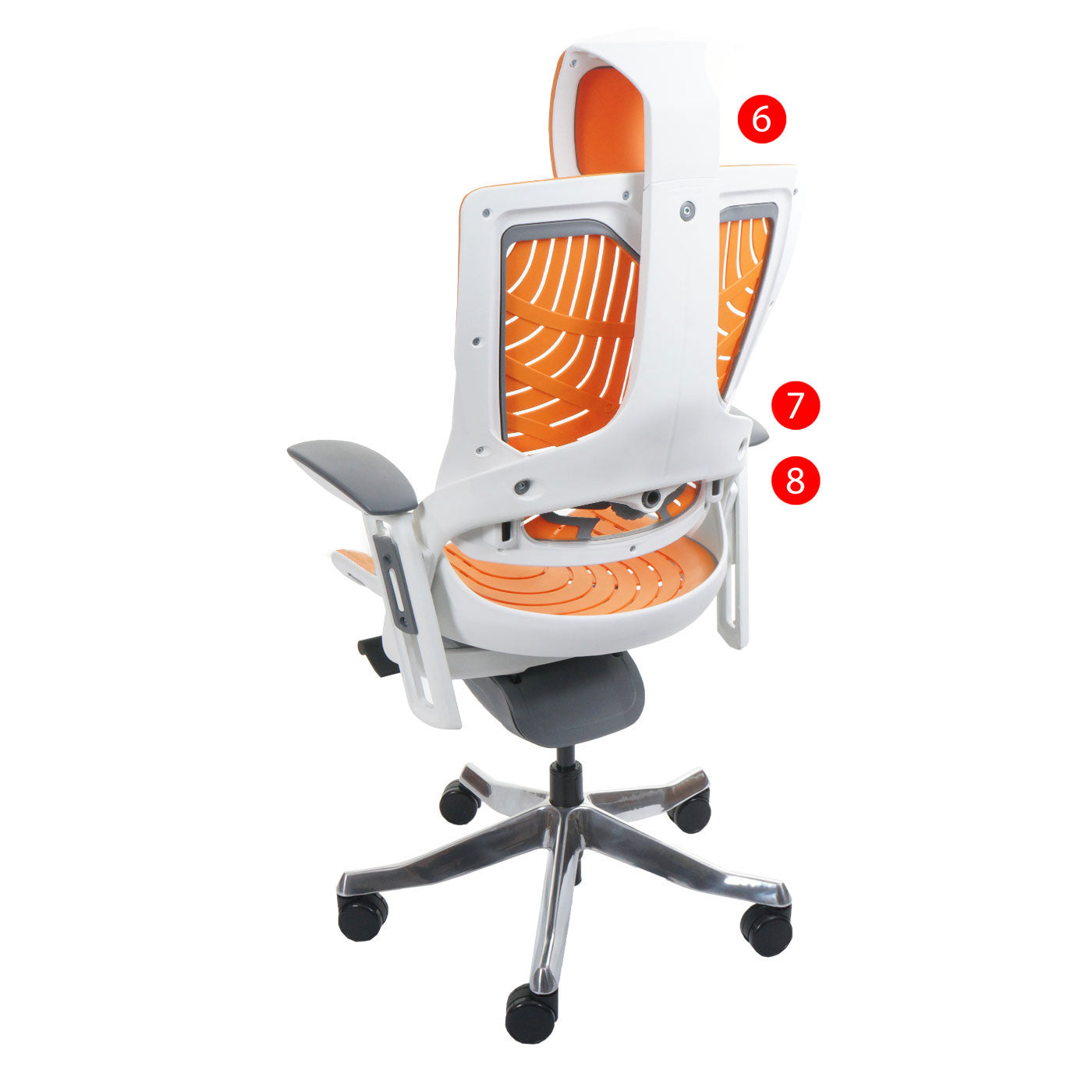 Cosmo Casa - Bureaustoel - Merryfair Wau 2B - Harde Schaal - Ergonomisch - Oranje