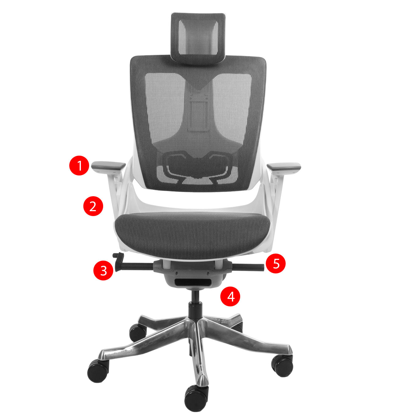 Cosmo Casa - Bureaustoel - Merryfair Wau 2 - Bekledingmesh - Ergonomisch - Rood