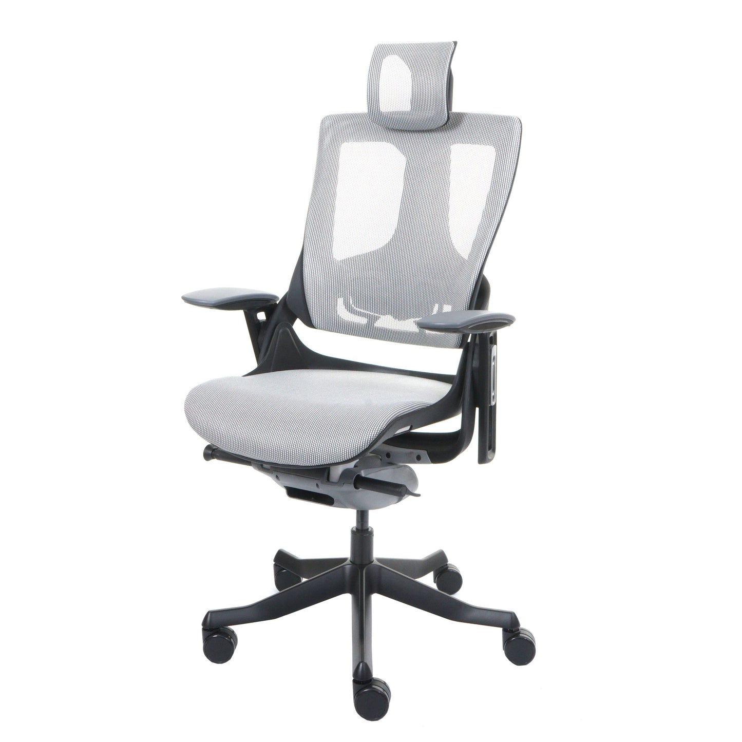Cosmo Casa - Bureaustoel - Merryfair Wau 2 - Bekledingmesh - Ergonomisch - Witgrijs - Zwart Frame