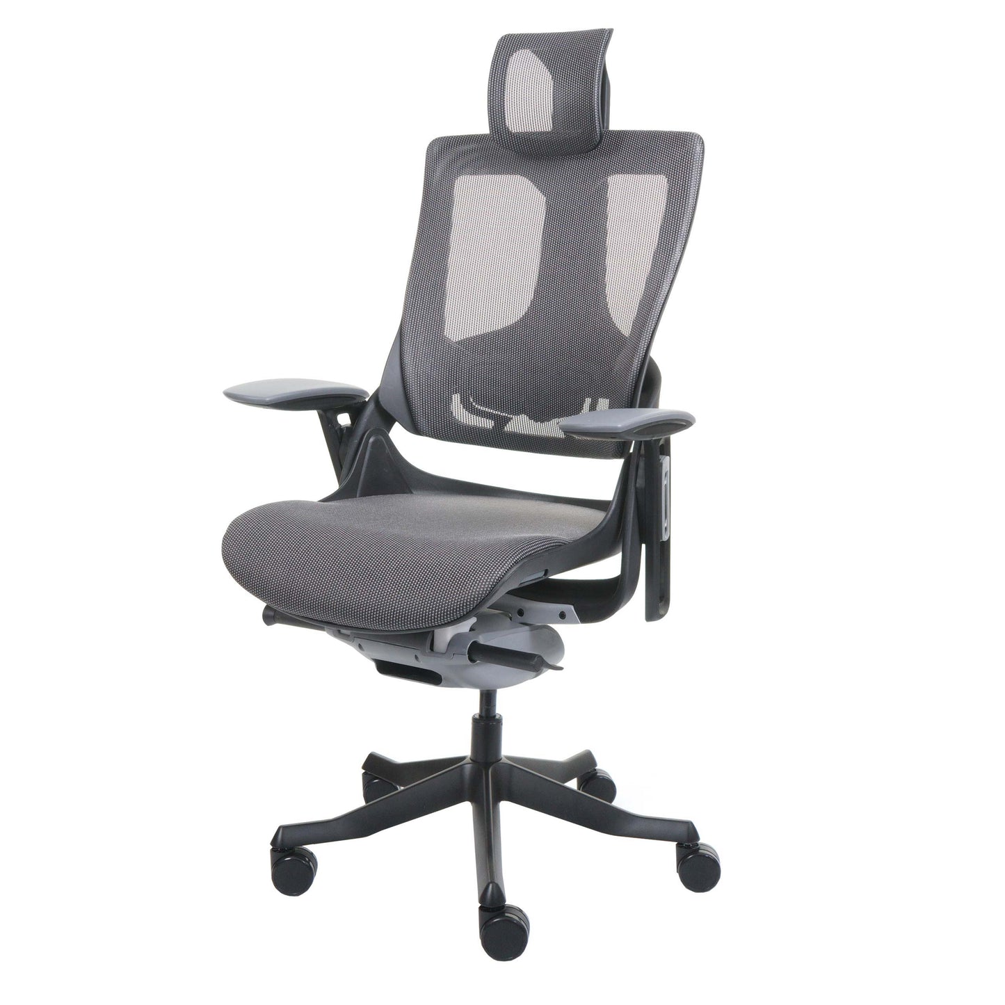 Cosmo Casa - Bureaustoel - Merryfair Wau 2 - Bekledingmesh - Ergonomisch - Zwartgrijs - Zwart Frame