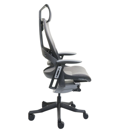 Cosmo Casa - Bureaustoel - Merryfair Wau 2 - Bekledingmesh - Ergonomisch - Zwartgrijs - Zwart Frame