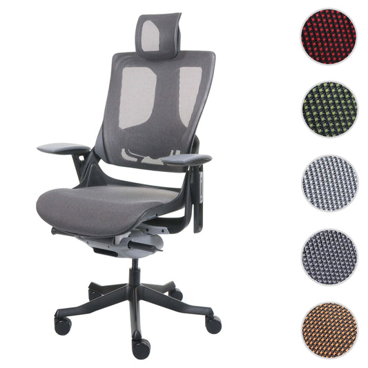 Cosmo Casa - Bureaustoel - Merryfair Wau 2 - Bekledingmesh - Ergonomisch - Zwartgrijs - Zwart Frame
