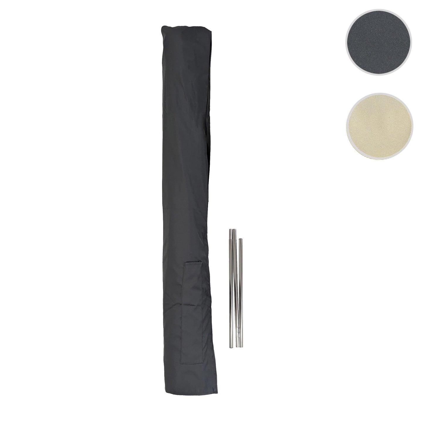 Cosmo Casa - Beschermhoes voor Parasol - Met Klittenbandsluiting voor Paraplu’s tot 3m - Polyester - Grijs