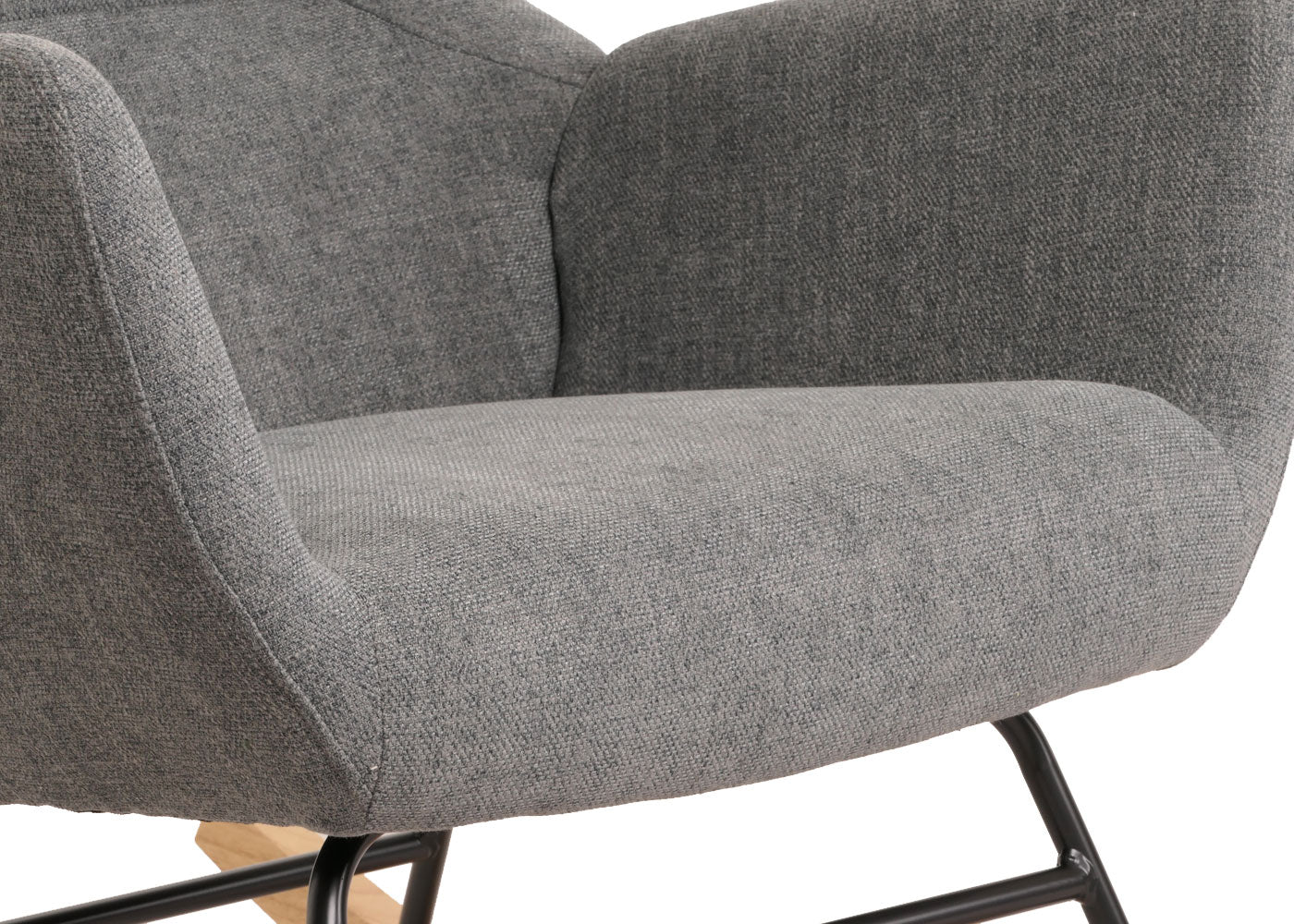 Cosmo Casa - Schommelstoel - Relax TV-Stoel - Massief Hout, Metaal & Stoftextiel 320gsm - Donkergrijs