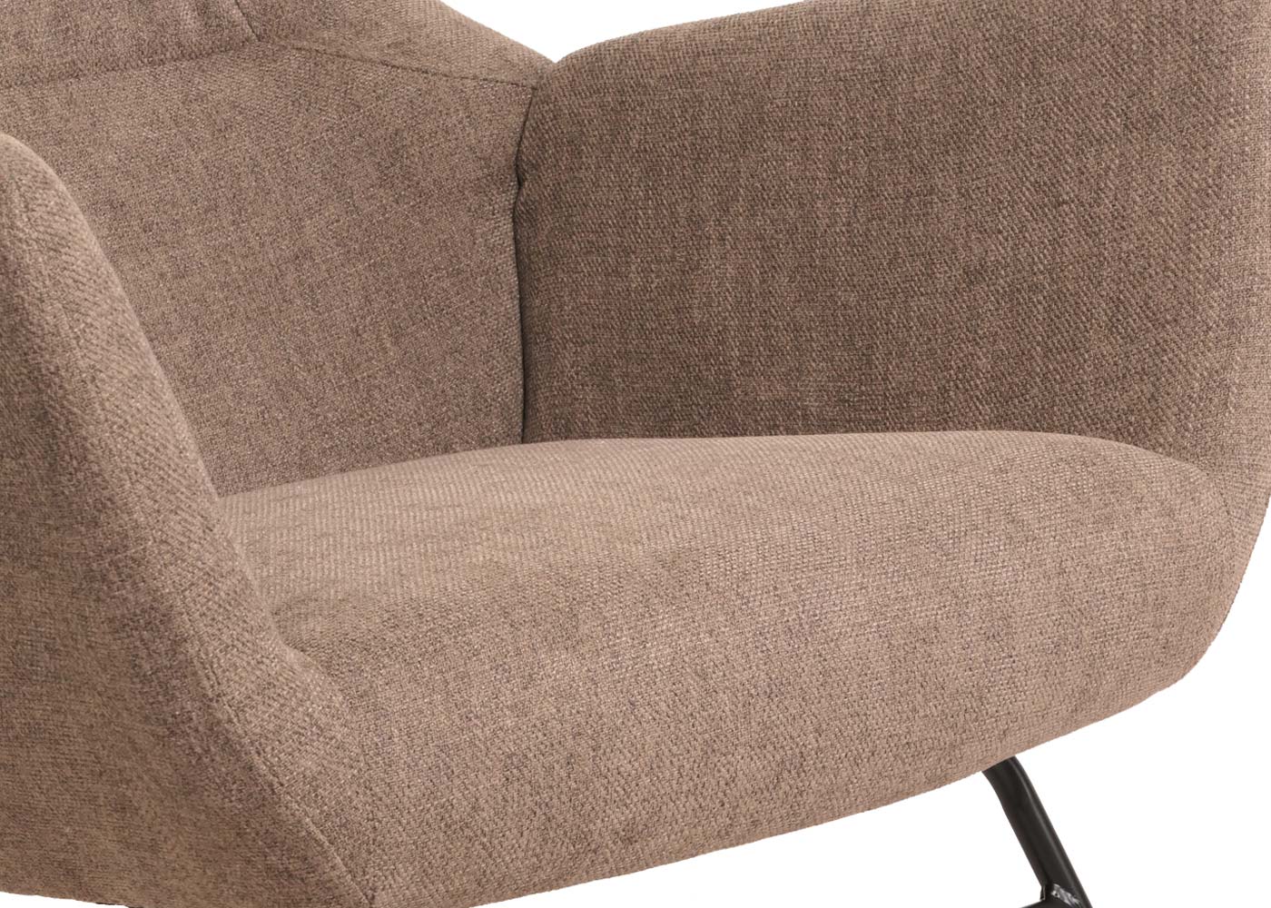 Cosmo Casa - Schommelstoel - Relax TV-Stoel - Massief Hout, Metaal & Stoftextiel 320gsm - Bruin