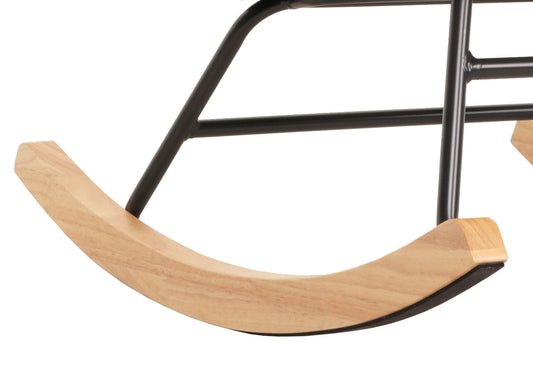 Cosmo Casa - Schommelstoel - Relax TV-Stoel - Massief Hout, Metaal & Stoftextiel 320gsm - Bruin