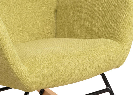 Cosmo Casa - Schommelstoel - Relax TV-Stoel - Massief Hout, Metaal & Stoftextiel 320gsm - Groen