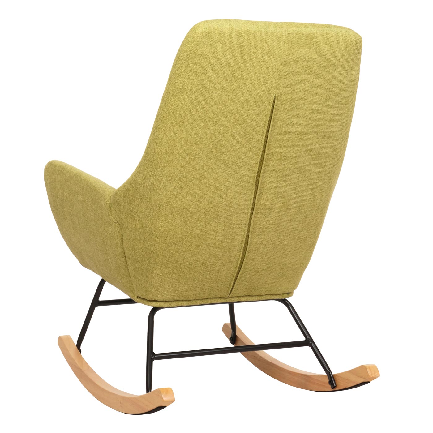 Cosmo Casa - Schommelstoel - Relax TV-Stoel - Massief Hout, Metaal & Stoftextiel 320gsm - Groen