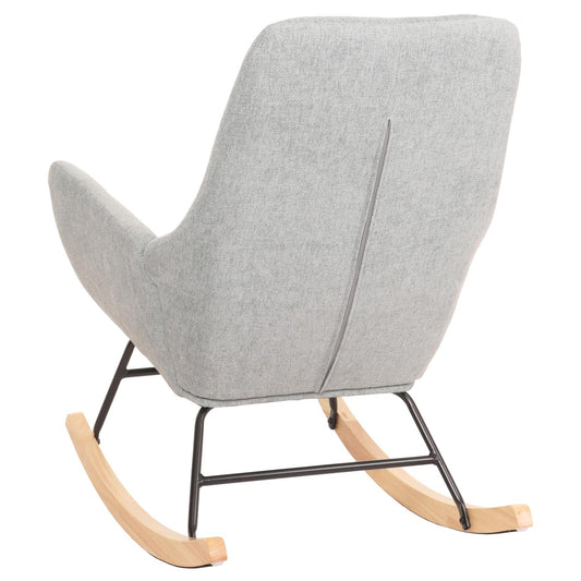 Cosmo Casa - Schommelstoel - Relax TV-Stoel - Massief Hout, Metaal & Stoftextiel 320gsm - Grijsgroen