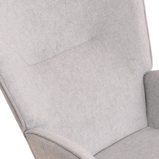 Cosmo Casa - Schommelstoel - Relax TV-Stoel - Massief Hout, Metaal & Stoftextiel 320gsm - Lichtgrijs