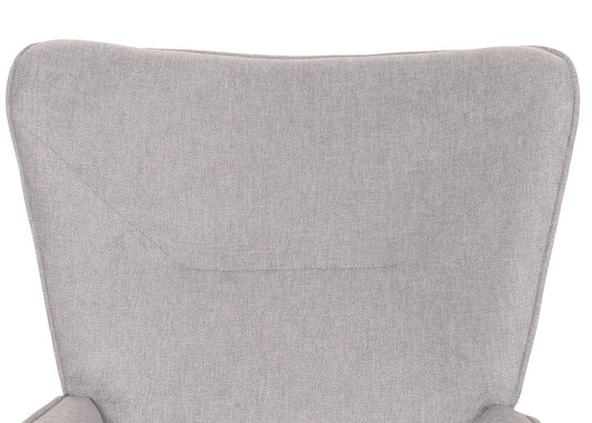 Cosmo Casa - Schommelstoel - Relax TV-Stoel - Massief Hout, Metaal & Stoftextiel 320gsm - Lichtgrijs