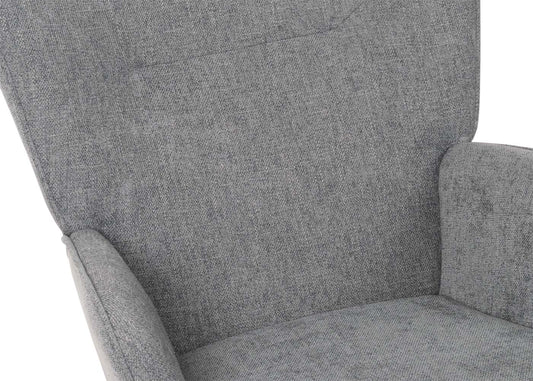 Cosmo Casa - Schommelstoel - Relax TV-Stoel - Massief Hout, Metaal & Stoftextiel 320gsm - Donkergrijs