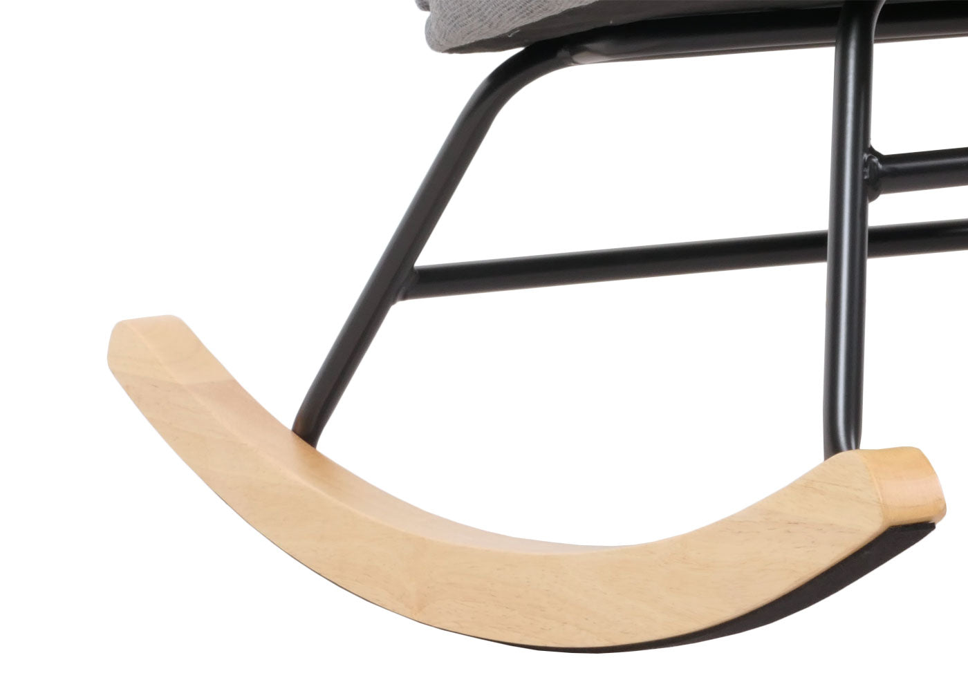 Cosmo Casa - Schommelstoel - Relax TV-Stoel - Massief Hout, Metaal & Stoftextiel 320gsm - Donkergrijs