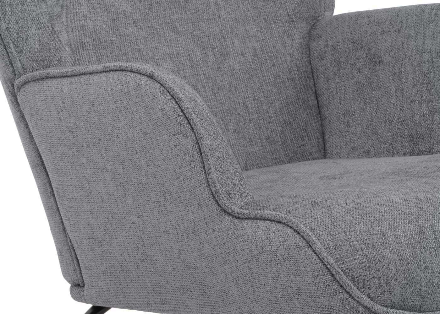 Cosmo Casa - Schommelstoel - Relax TV-Stoel - Massief Hout, Metaal & Stoftextiel 320gsm - Donkergrijs