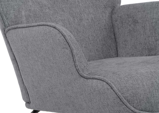 Cosmo Casa - Schommelstoel - Relax TV-Stoel - Massief Hout, Metaal & Stoftextiel 320gsm - Donkergrijs