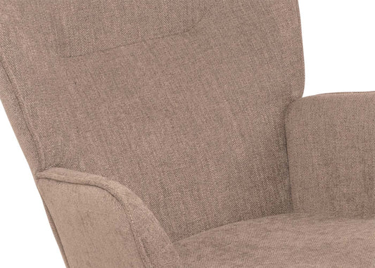 Cosmo Casa - Schommelstoel - Relax TV-Stoel - Massief Hout, Metaal & Stoftextiel 320gsm - Bruin