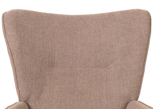 Cosmo Casa - Schommelstoel - Relax TV-Stoel - Massief Hout, Metaal & Stoftextiel 320gsm - Bruin