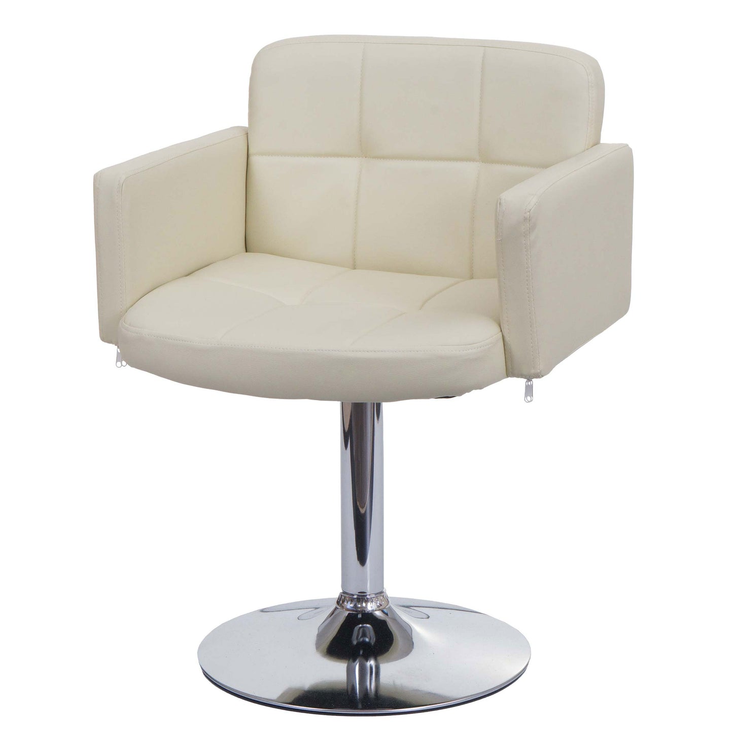 Cosmo Casa - Orlando Eetkamerstoel - Armleuning - Kunstleer & Metaal - Crème