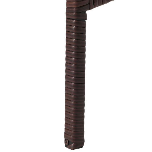 Cosmo Casa - Eettafel - Tuintafel - Polyrotan - Bruin - 112x60 cm