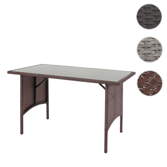 Cosmo Casa - Eettafel - Tuintafel - Polyrotan - Bruin - 112x60 cm