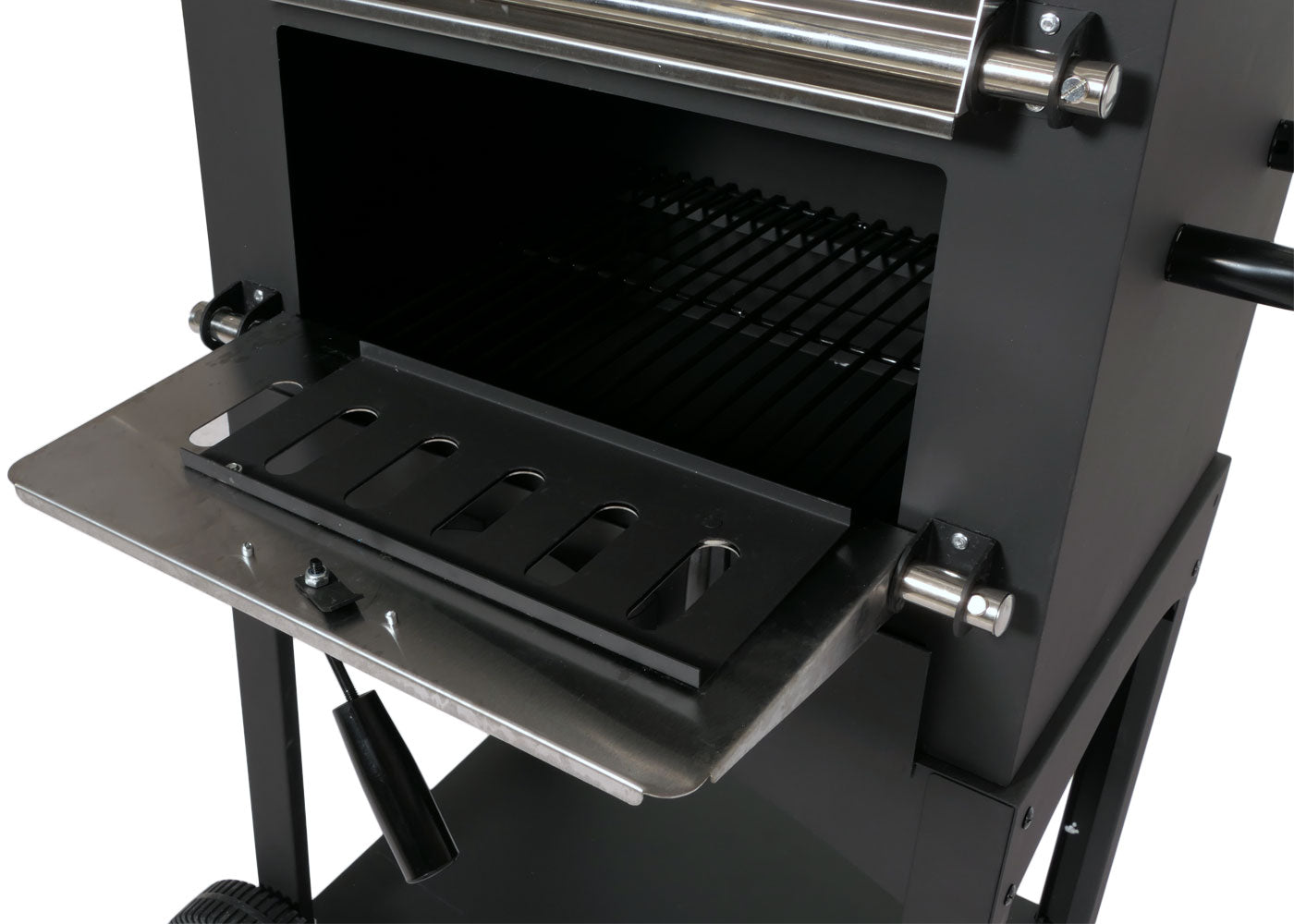 Cosmo Casa - Houtskoolgrill - Pizzaoven en Open Haard - Grillrooster en Pizzasteen - Zwart Staal - Hittebestendige Coating