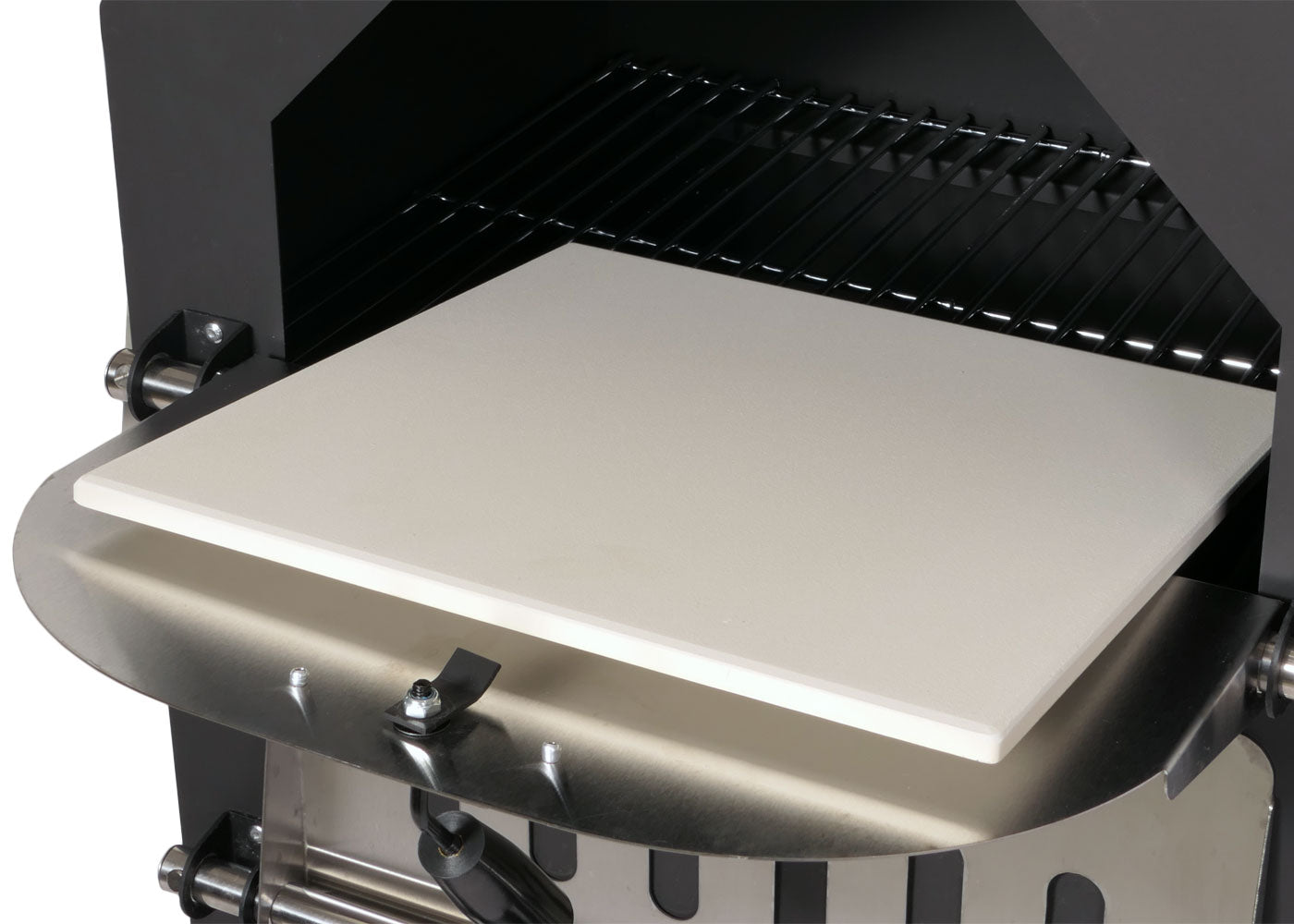 Cosmo Casa - Houtskoolgrill - Pizzaoven en Open Haard - Grillrooster en Pizzasteen - Zwart Staal - Hittebestendige Coating